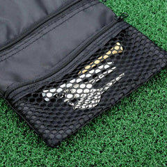 Pochette pour accessoires de golf - Fermeture à glissière multi-poches avec crochet pour sac/accessoires de golf Support en nylon durable