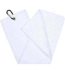 Mobilecaddy Tri-fold microfibre golf towel for golf bag with clip