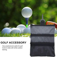 Pochette pour accessoires de golf - Fermeture à glissière multi-poches avec crochet pour sac/accessoires de golf Support en nylon durable