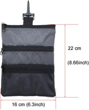 Load image into Gallery viewer, Golf Accessory Pouch - Multi Pocket Clip Zipper with Hook to Bag/Golf Accessories Durable Nylon Holder
