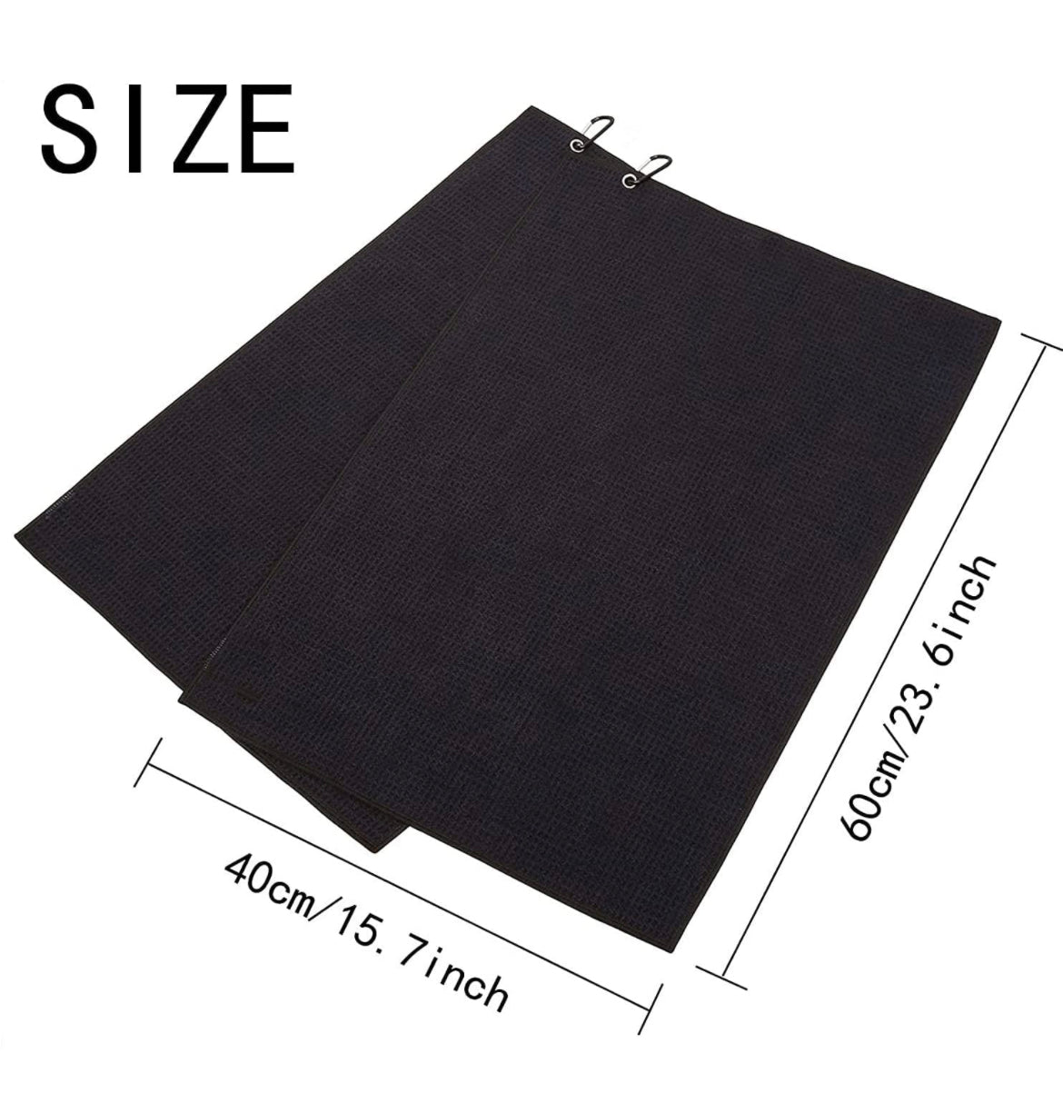 Mobilecaddy Tri-fold microfibre golf towel for golf bag with clip