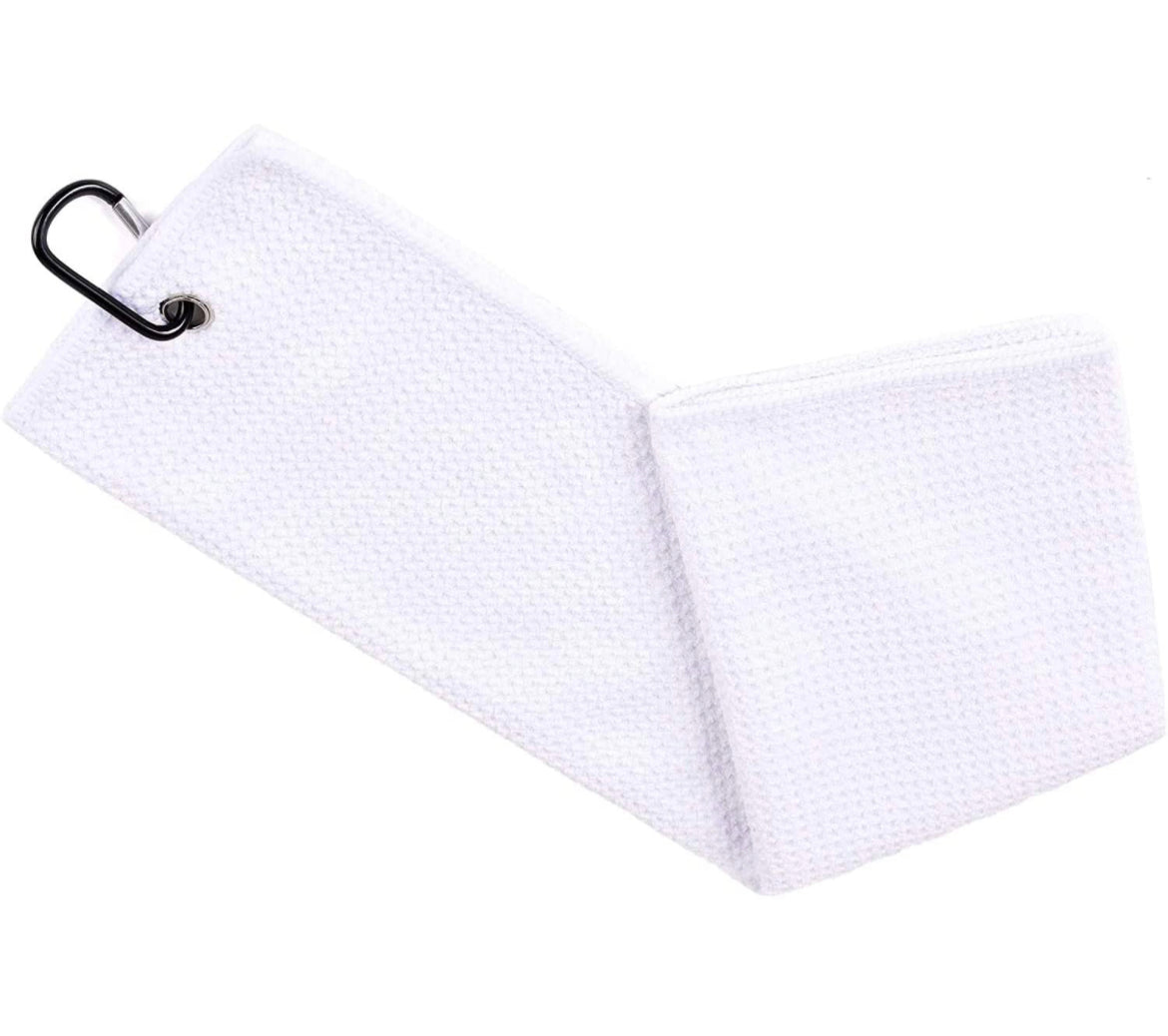 Mobilecaddy Tri-fold microfibre golf towel for golf bag with clip