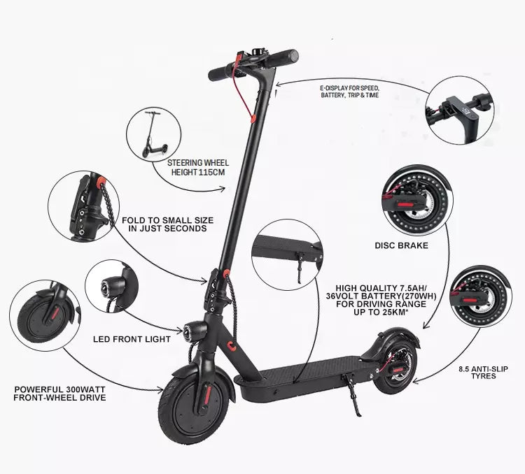 GoScoot - E9D Electric Scooter with Big Light